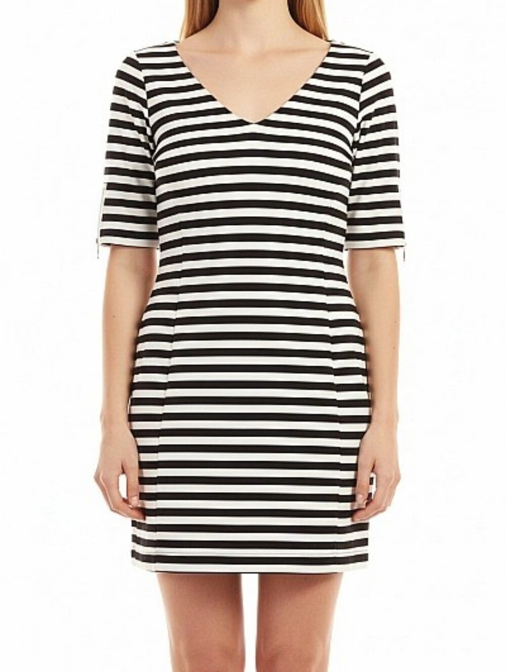Banana Republic Striped Dress W/ Zipper Embellishments Sz. 10